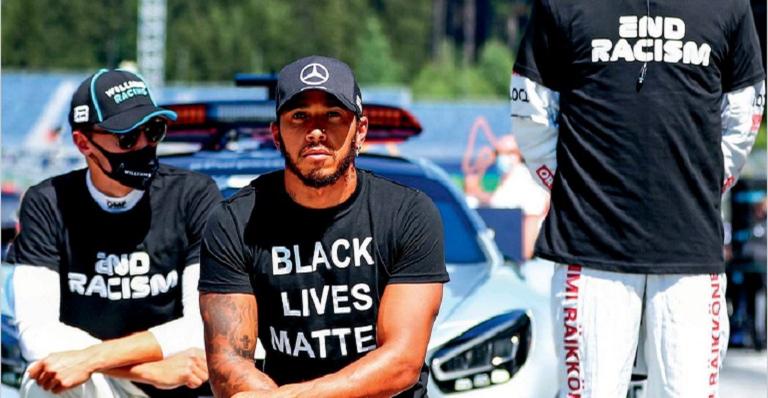 Volta da Fórmula 1 faz mobilização contra o racismo