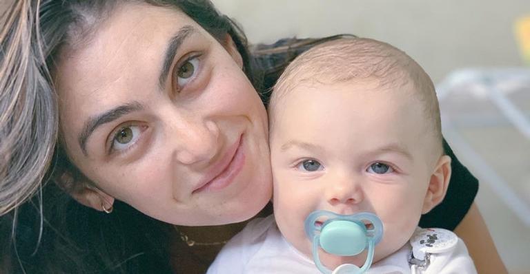 Mariana Uhlmann, esposa de Felipe Simas, mostra humores do caçula, Vicente: ”Cada dia é um, né?”
