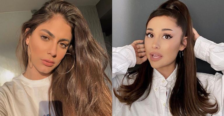 Mari Gonzalez impressiona ao recriar capa de CD de Ariana Grande e brinca: ”Mariana Grande”