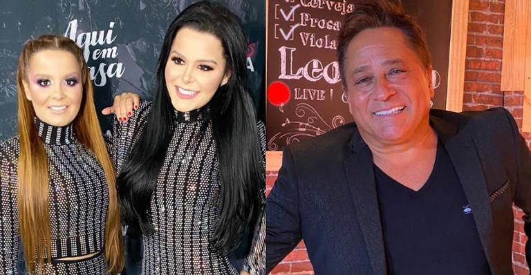 Maiara e Maraisa posam com Leonardo e parabenizam o cantor: ”Nosso ídolo”