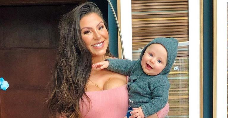 Andressa Ferreira explode o fofurômetro ao posar com Bento sorridente: ”Tudo em paz”