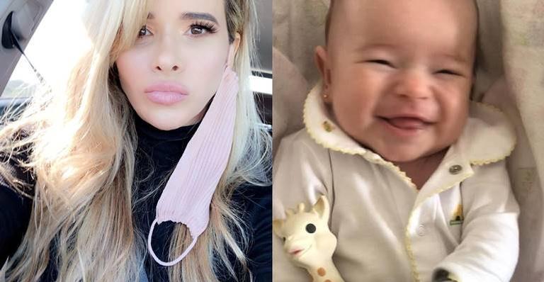 Dany Bananinha mostra a filha, Lara, tomando banho de sol: ”Vitamina D”