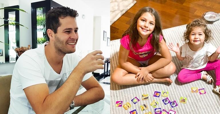 Pedro Leonardo posta clique fofo das filhas, Maria Sophia e Maria Vitória: ”Sorriso contagiante”