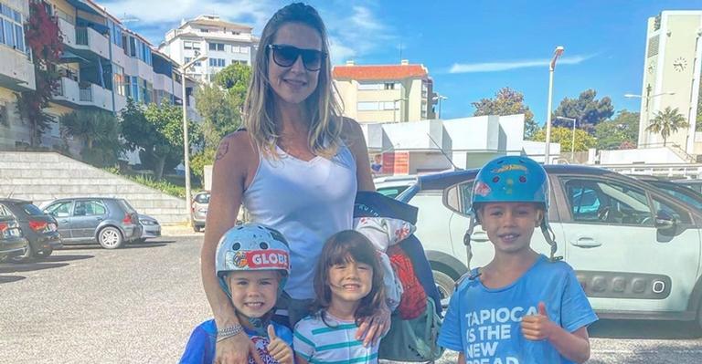 Luana Piovani revela que Pedro Scooby pintou o cabelo dos filhos sem avisar