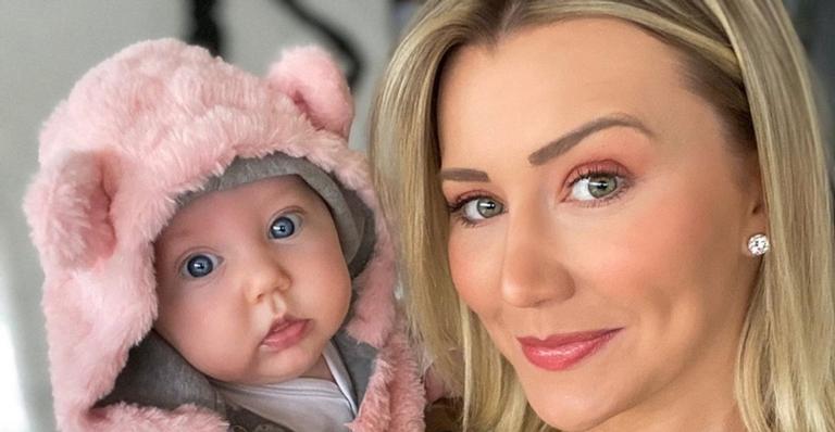 Luxo! Ana Paula Siebert mostra a filha usando look grifado para mais uma viagem de jatinho