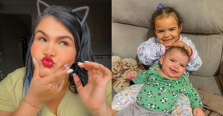 Thais Carla posta clique fofíssimo das filhas, Maria e Eva: ”A legenda é com vocês”