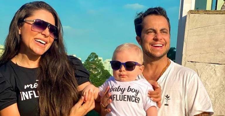 Thammy Miranda curte dia de sol com a esposa, Andressa Ferreira, e Bento: ”Só o amor constroi”