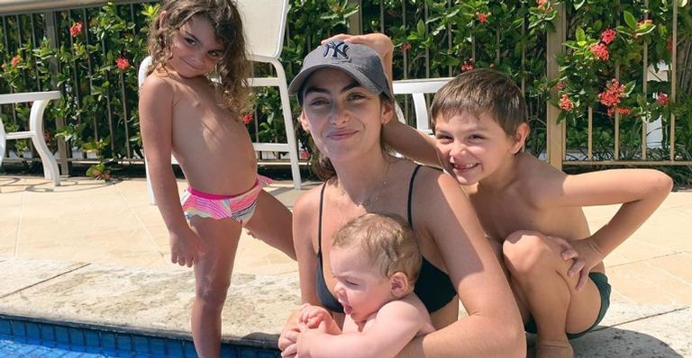 Mariana Uhlmann e Felipe Simas celebram os 7 meses do filho caçula