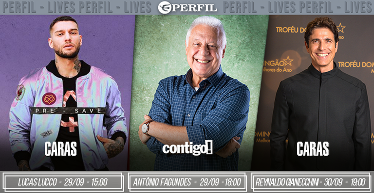 De Lucas Lucco a Reynaldo Gianecchini. Confira a agenda de lives da Editora Perfil