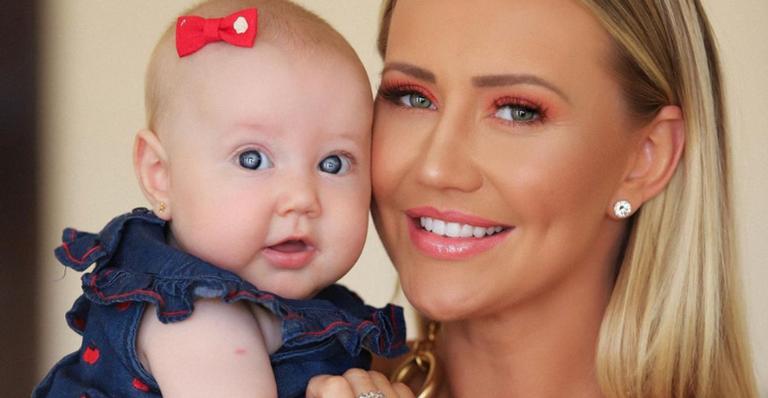 Ana Paula Siebert explode o fofurômetro com vídeo da filha, Vicky: ”Bom dia da minha ursinha”