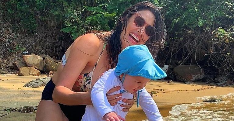 Giselle Itié se diverte ao lado do filho, Pedro Luna: ”Como é prazeroso te ver feliz”