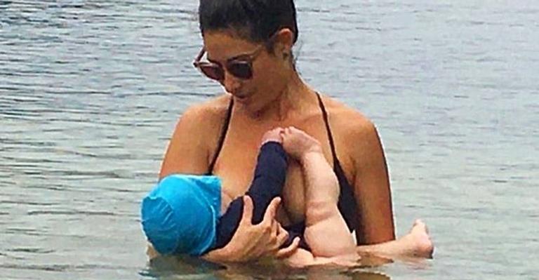 Giselle Itié compartilha momento com o filho, Pedro Luna: ”Redescobrindo a vida”