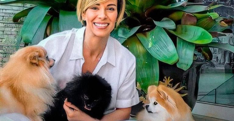 Ana Furtado curte momento com seus cachorros: ”Terapia de carinho”