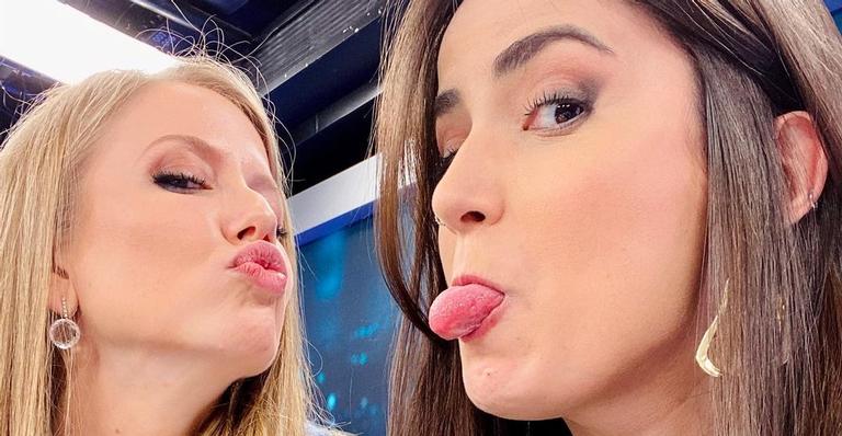 Mari Palma surge com Gabriela Prioli nos estúdios da CNN e brinca: ”Eu, você e mariela”