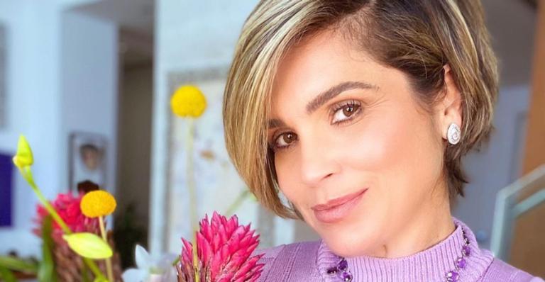 Flávia Alessandra surge deslumbrante durante gravação da vinheta de Fim de Ano da TV Globo