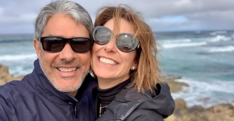 Natasha Dantas posta novos cliques com William Bonner e se declara: ”Amo nosso mundo particular”