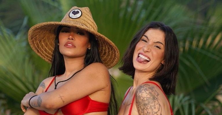Flayslane posa de biquíni com Bianca Andrade e brinca sobre os registros: ”Vocês que lutem”