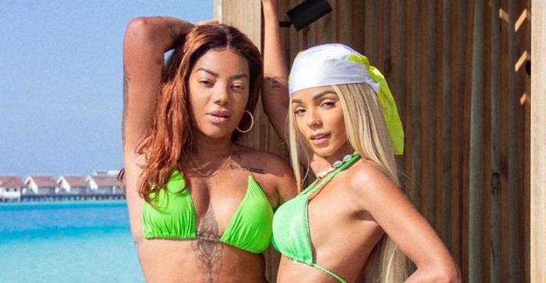 Ludmilla e a esposa, Brunna Gonçalves, curtem jantar romântico nas Ilhas Maldivas