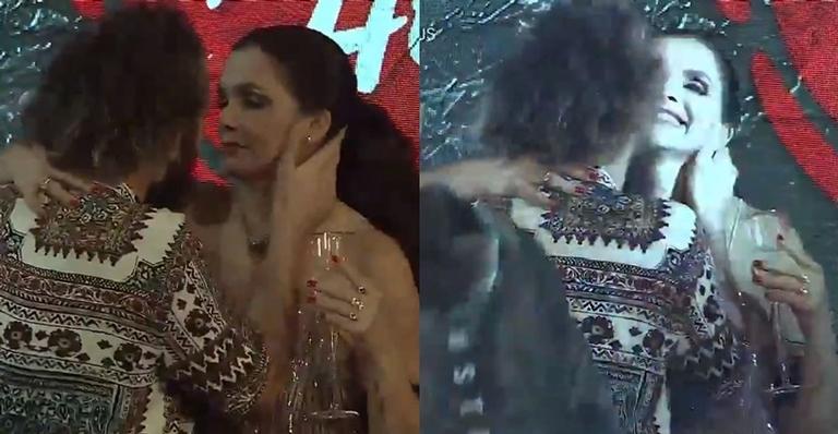 A Fazenda: Luiza Ambiel e Cartolouco trocam beijão em festa e surpreendem os peões