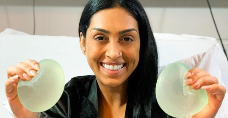 Ex-BBB Amanda Djehdian comemora retirada de silicone: ”Estou livre de dores”