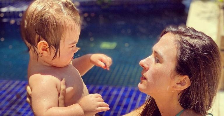 Tatá Werneck relembra foto na reta final da gravidez de Clara Maria: ”TBT da deusa”