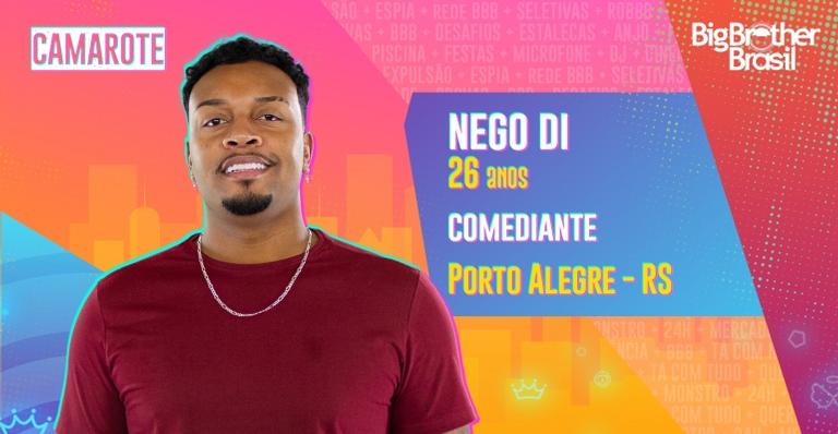 Humorista Nego Di é confirmado no grupo Camarote do ‘BBB21’