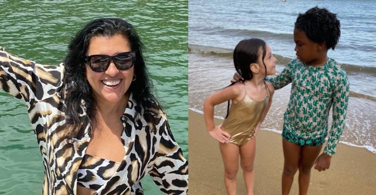 Regina Casé publica cliques fofos do filho brincando com amiga: ”Estavam morrendo de saudade”