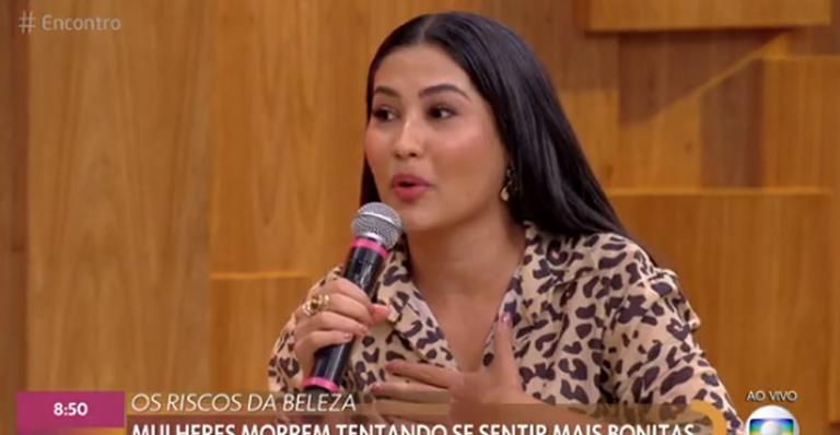 Thaynara OG fala sobre lipoaspiração no ‘Encontro’: ”Culpada até hoje”