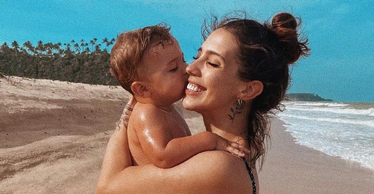 Gabi Brandt explode o fofurômetro com sequência de cliques de Davi