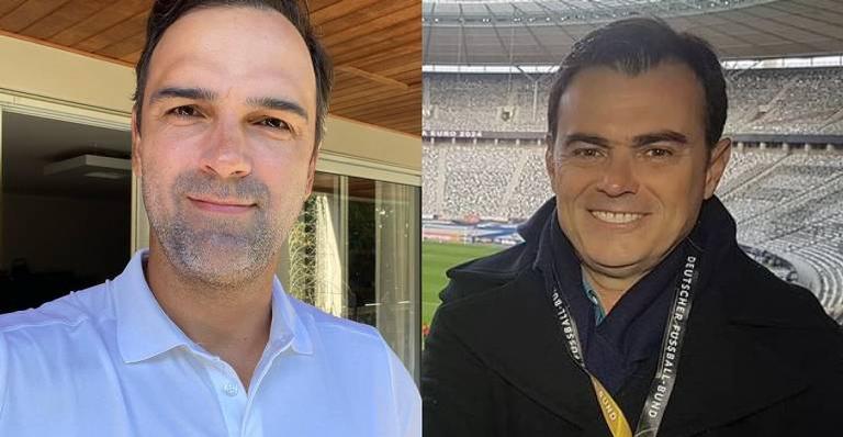 Tadeu Schmidt relembra foto com Tino Marcos e homenageia o repórter: ”Referência absoluta”