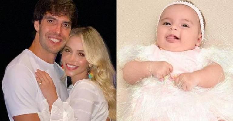 Carol Dias e Kaká fazem festa para comemorar os quatro meses da filha