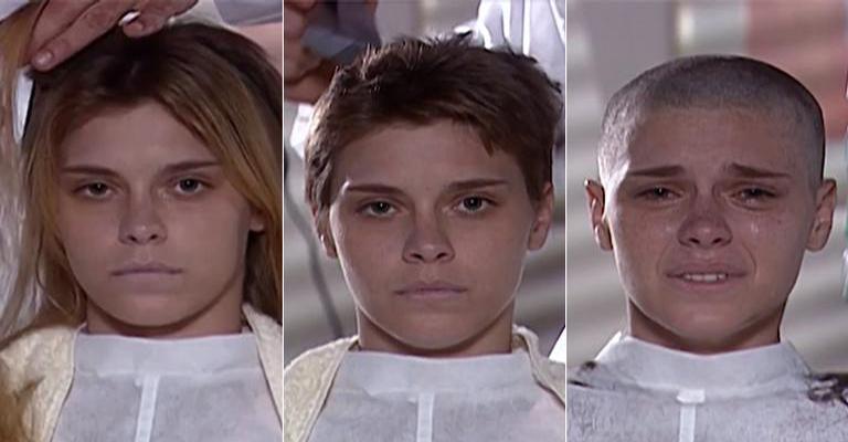 Camila raspará os cabelos em cena dramática de ‘Laços de Família’