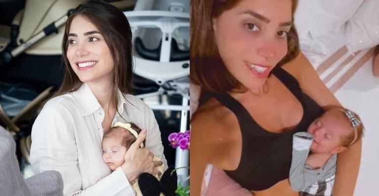 Romana Novais mostra a filha dormindo em cima de seu braço