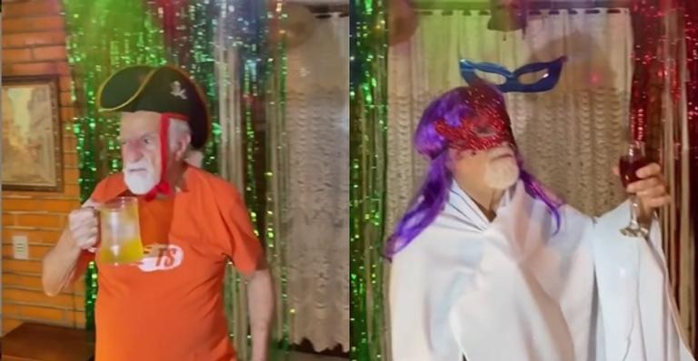Em casa, Ary Fontoura surge no ritmo do Carnaval e diverte web: ”Baile”