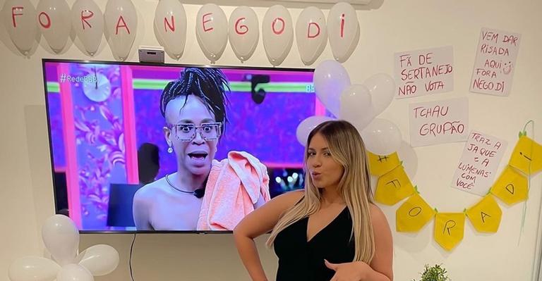 Marilia Mendonça decora casa para eliminação de Nego Di: ”Pelo fim do grupão”
