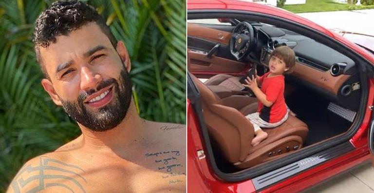 Gusttavo Lima mostra o filho em carrão avaliado em R$ 1,3 milhão