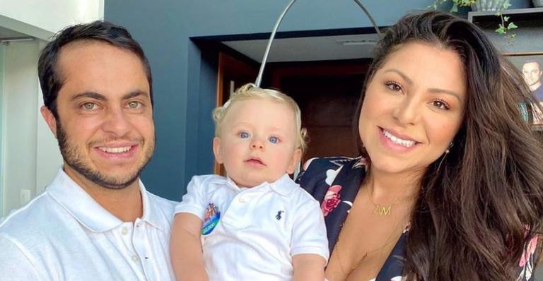Com looks combinando, Thammy Miranda posa com Andressa Ferreira e Bento: ”Minha vida toda!”