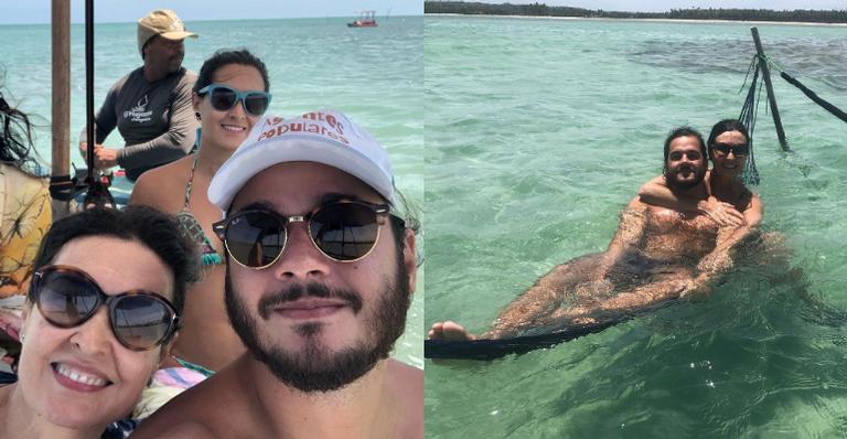 Fátima Bernardes mostra cliques raros das férias ao lado das filhas e do namorado: ”Bons momentos”