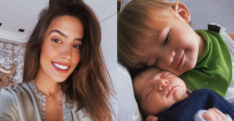 Gabi Brandt encanta fãs ao posar coladinha com os dois filhos: ”Coisa mais linda”