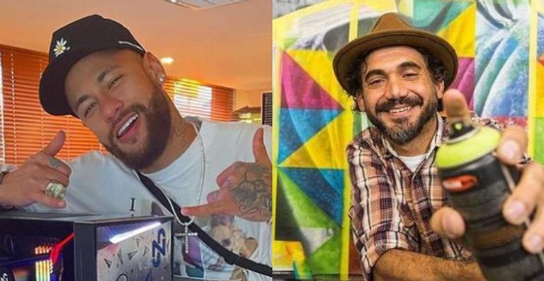 Neymar Jr. mostra arte feita por Eduardo Kobra em sua quadra de basquete particular