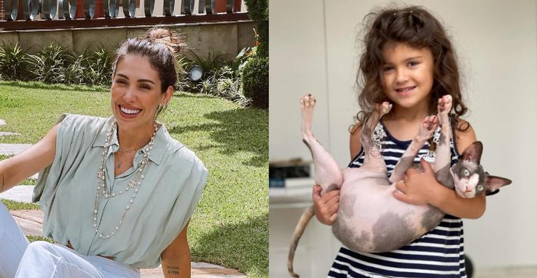 Bella Falconi comemora a volta de sua gata depois de ela ter sumido por várias horas