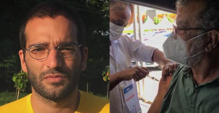 Humberto Carrão comemora após o pai tomar primeira dose da vacina: ”Viva a ciência!”
