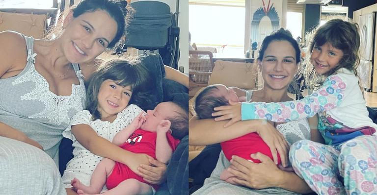 Kyra Gracie mostra as filhas dando banho no irmão e se derrete: ”Minhas ajudantes favoritas”
