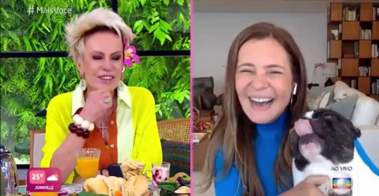 Ana Maria Braga se enrola ao pronunciar nome do cachorrinho de Adriana Esteves