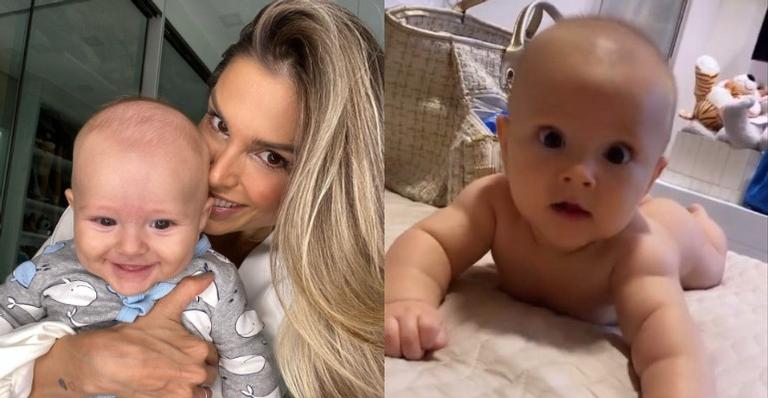 Com sequência de vídeos, Flávia Viana celebra 6 meses de seu filho