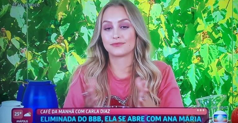 Carla Diaz analisa seu retorno do quarto secreto e garante: ”Sempre tive meu pé no chão”