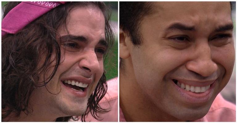BBB21: Fiuk e Gilberto se emocionam no almoço do anjo com vídeo da família