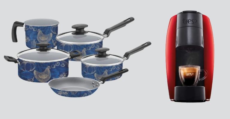 Jogo de panelas, cafeteira e muito mais: 11 ofertas em cozinha para você aproveitar