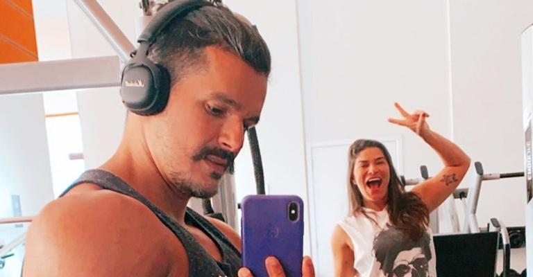 Bruno Lopes treina ao lado de Priscila Fantin e comemora parceria: ”Tudo junto”