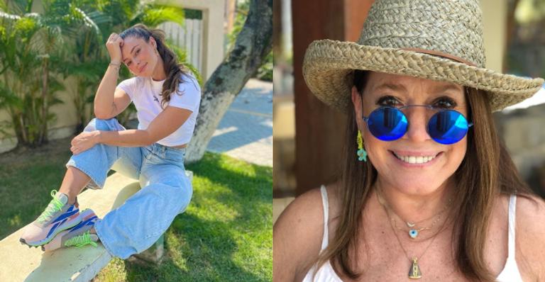 Paolla Oliveira posa com cachorro da família e Susana Vieira elogia: ”Muito bonita”